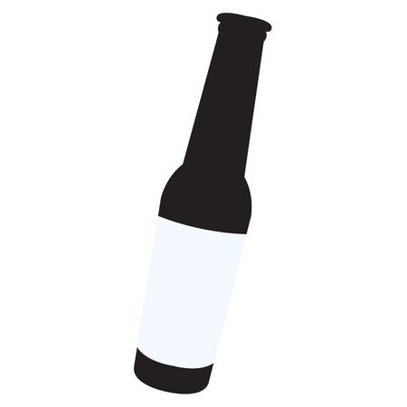 Isolated beer bottle on a white background, Vector illustrationのイラスト素材