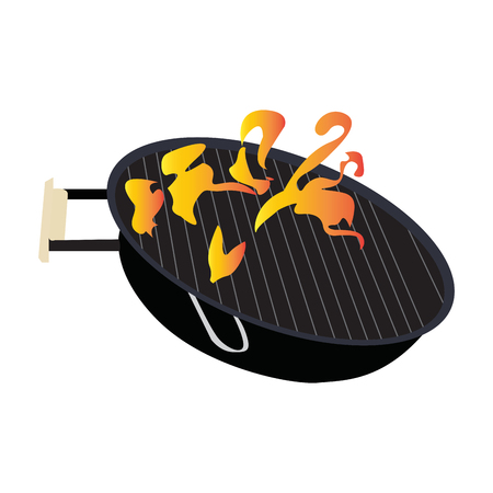 Isolated barbecue grill on a white background, Vector illustrationのイラスト素材
