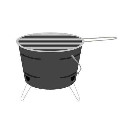 Isolated barbecue grill on a white background, Vector illustrationのイラスト素材