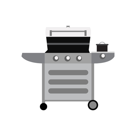 Isolated barbecue grill on a white background, Vector illustrationのイラスト素材