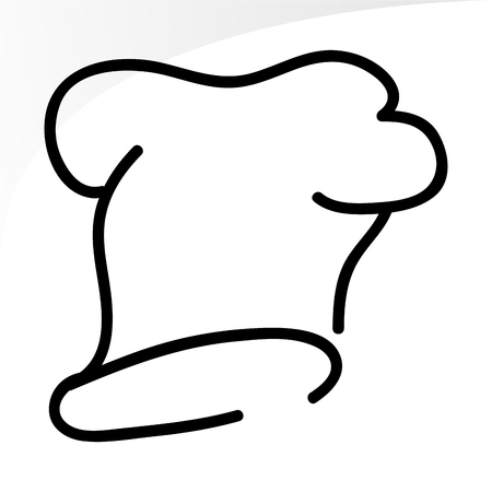 Isolated toque outline on a white background, vector illustrationのイラスト素材