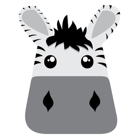 Isolated avatar of zebra on a white background, vector illustrationのイラスト素材