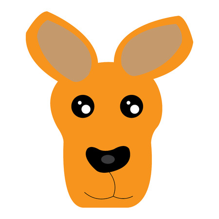 Isolated avatar of kangaroo on a whie background, vector illustrationのイラスト素材