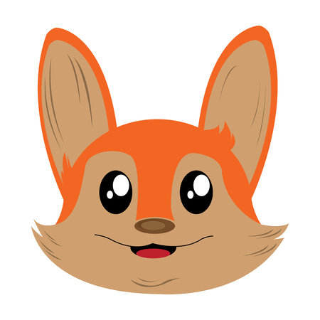 Isolated avatar of fox on a white background, vector illustrationのイラスト素材