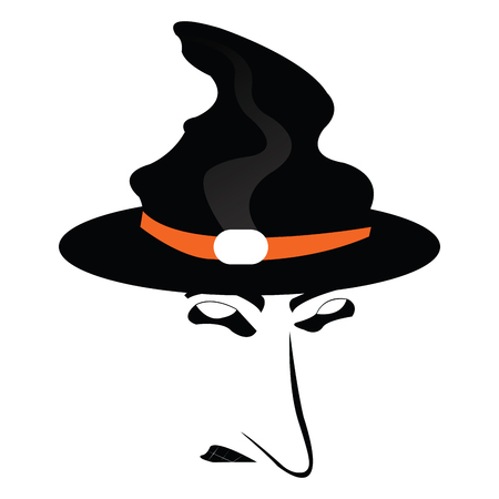 Isolated witch icon on a white background, vector illustrationのイラスト素材