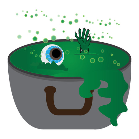 Isolated monster in a pot on a white background, vector illustrationのイラスト素材