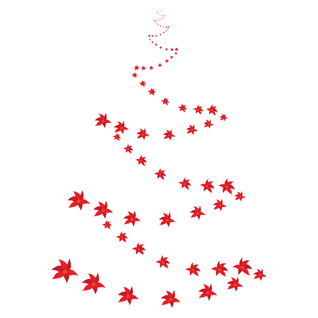 Isolated christmas tree on a white background, Vector illustrationのイラスト素材