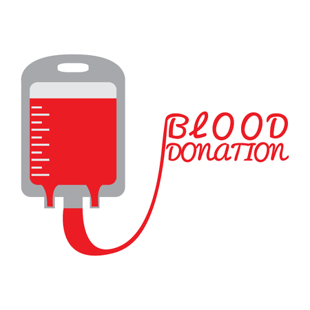 Isolated blood bag on a white background, Vector illustrationのイラスト素材