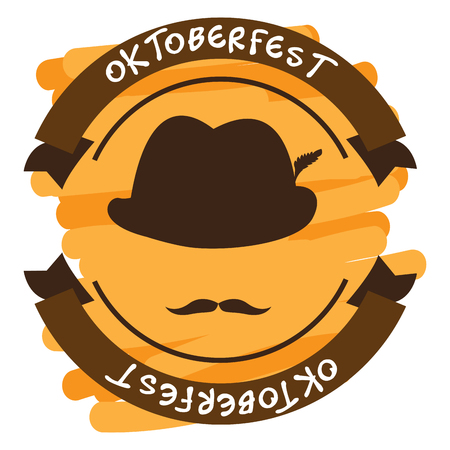 Isolated traditional oktoberfest hat and ribbons, Vector illustrationのイラスト素材
