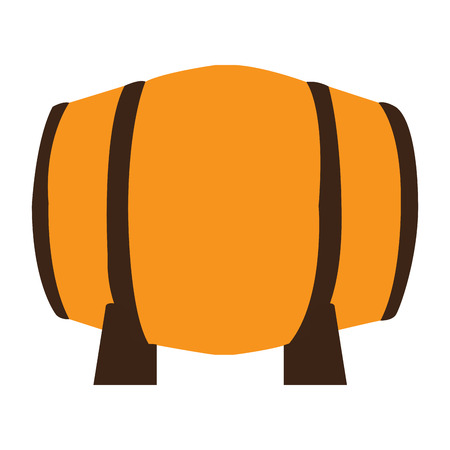 Isolated beer wooden barrel on a white background, Vector illustrationのイラスト素材