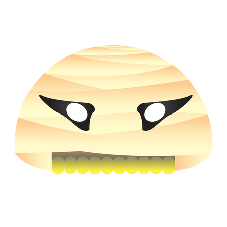 Isolated halloween mummy mask on a white background, Vector illustrationのイラスト素材