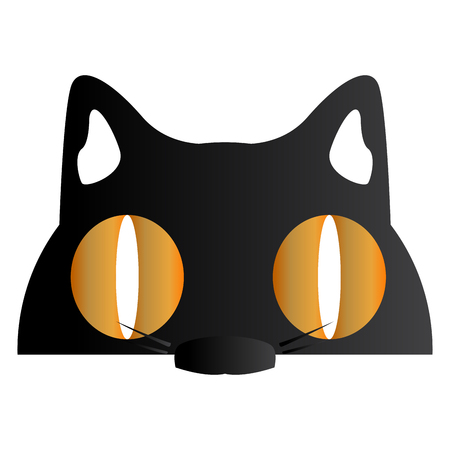 Isolated halloween cat mask on a white background, Vector illustrationのイラスト素材