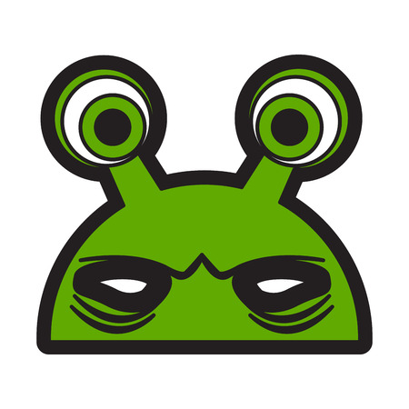 Isolated halloween alien mask on a white background, Vector illustrationのイラスト素材