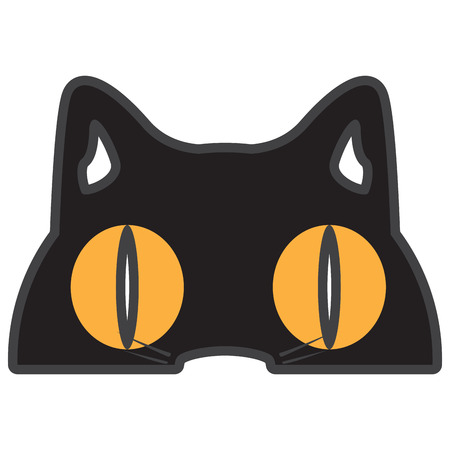 Isolated halloween cat mask on a white background, Vector illustrationのイラスト素材