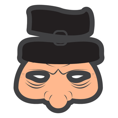 Isolated halloween pirate mask on a white background, Vector illustrationのイラスト素材