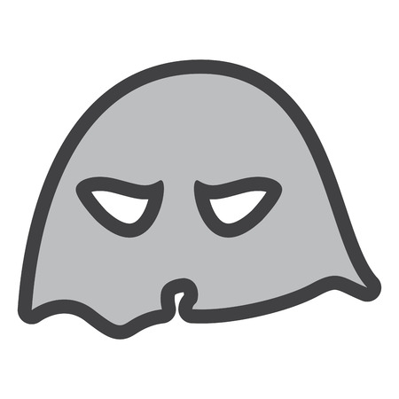 Isolated halloween ghost mask on a white background, Vector illustrationのイラスト素材