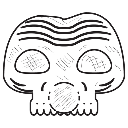 Isolated vintage zombie mask on a white background, Vector illustrationのイラスト素材