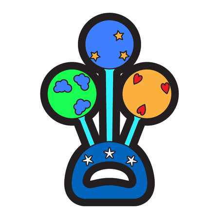 Isolated baby shaker toy on a white background, Vector illustrationのイラスト素材