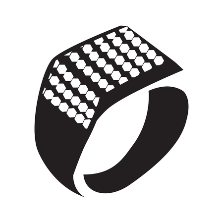 Isolated silhouette of a ring, Vector illustrationのイラスト素材