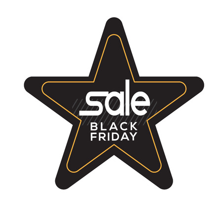 Isolated black friday label on a white background, Vector illustrationのイラスト素材