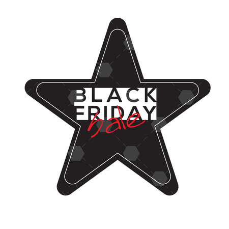 Isolated black friday label on a white background, Vector illustrationのイラスト素材