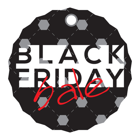 Isolated black friday label on a white background, Vector illustrationのイラスト素材