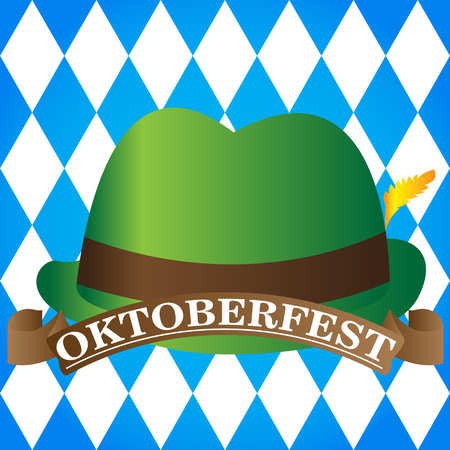 Isolated traditional hat on a textured background, Oktoberfest vector illustrationのイラスト素材