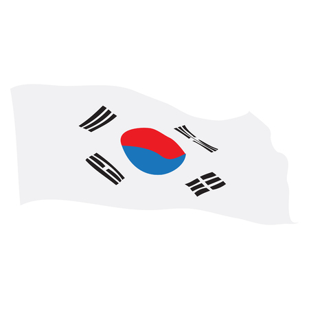 Isolated flag of South Korea, Vector illustrationのイラスト素材