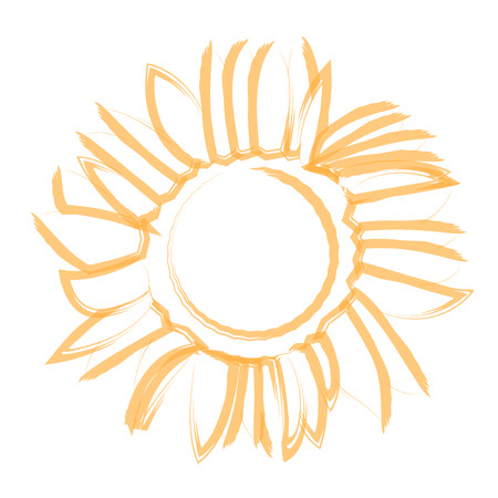 Isolated flower outline on a white background, Vector illustrationのイラスト素材