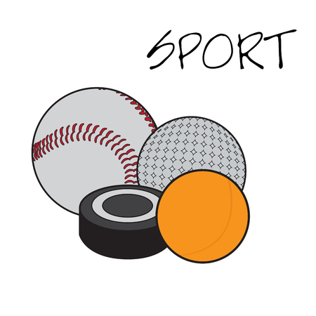 Set of sport balls on a white background, Vector illustrationのイラスト素材