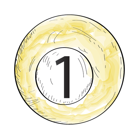 Isolated retro billiard pool on a white background, Vector illustrationのイラスト素材