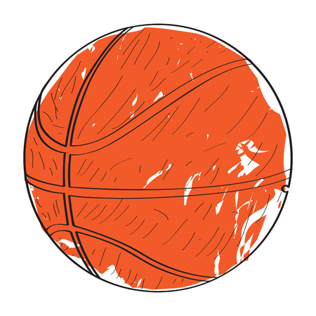 Isolated retro basketball ball on a white background, Vector illustrationのイラスト素材