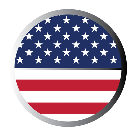 Isolated american badge on a white background, Vector illustrationのイラスト素材