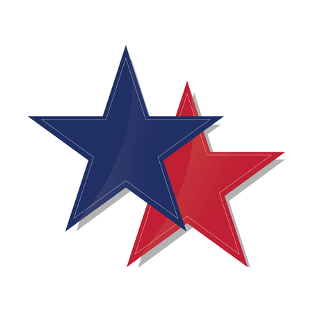Pair of colored american stars on a white background, Vector illustrationのイラスト素材