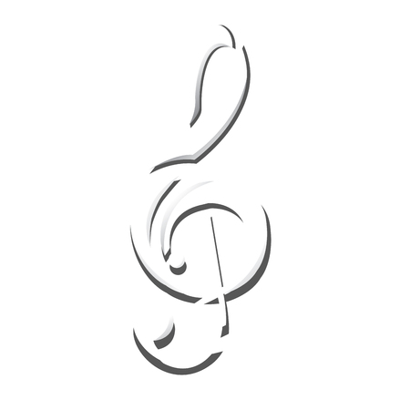 Isolated musical note on a white background, vector illustrationのイラスト素材