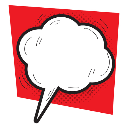 Isolated comic speech bubble on a colored background, Vector illustrationのイラスト素材