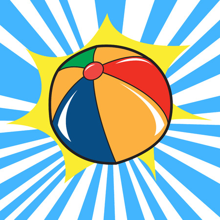Isolated beach ball on a colored background, Vector illustrationのイラスト素材