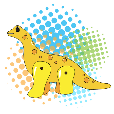 Isolated dinosaur toy on a colored background, Vector illustrationのイラスト素材