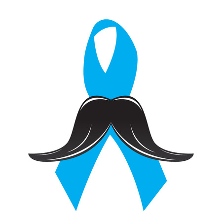 Isolated mustache and a blue ribbonのイラスト素材