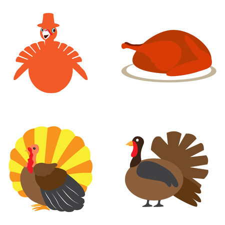 Set of turkey icons on a white background, Vector illustrationのイラスト素材