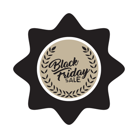 Isolated vintage black friday label, Vector illustrationのイラスト素材