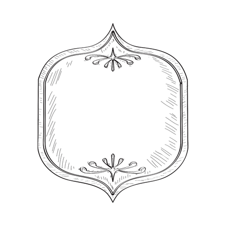 Isolated empty vintage sale label, Outline vector illustrationのイラスト素材