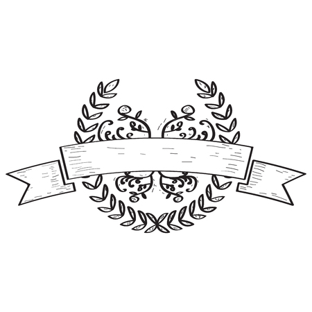 Isolated empty vintage sale label, Outline vector illustrationのイラスト素材