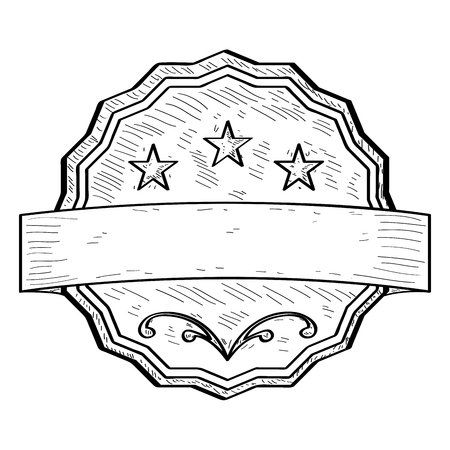 Isolated empty vintage sale label, Outline vector illustrationのイラスト素材