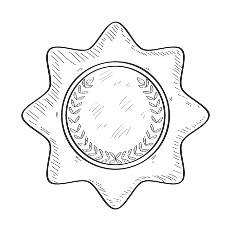Isolated empty vintage sale label, Outline vector illustrationのイラスト素材
