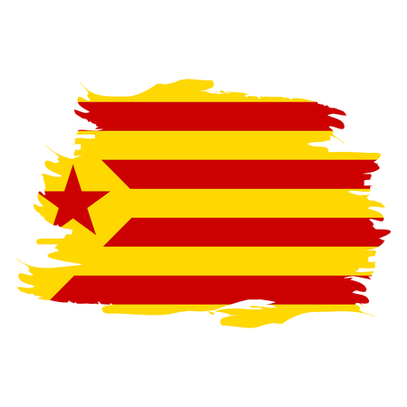 Isolated flag of Catalonia on a white background, Vector illustrationのイラスト素材