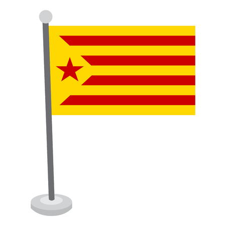 Isolated flag of Catalonia on a white background, Vector illustrationのイラスト素材