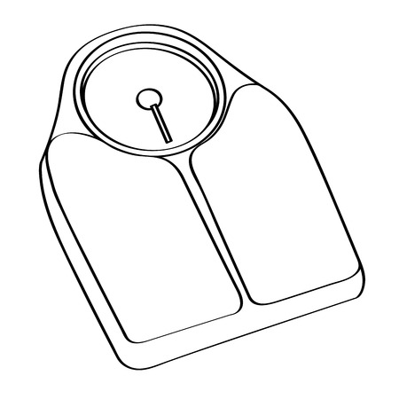 Isolated outline of a scale on a white background, Vector illustrationのイラスト素材