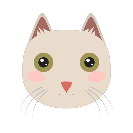 Isolated cute cat icon on a white background, Vector illustrationのイラスト素材