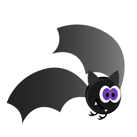 Isolated happy Halloween bat on a white background.のイラスト素材